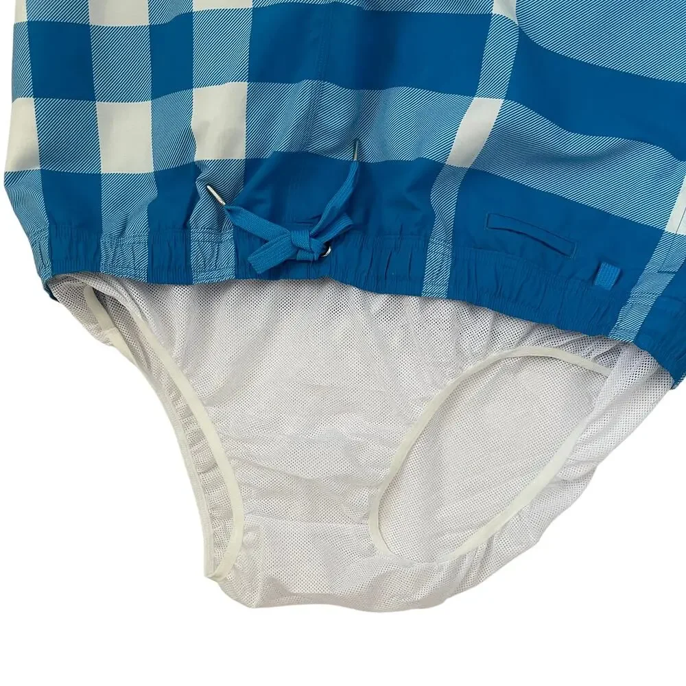 NWOT BURBERRY Exaggerated Check Drawcord Swim Shorts - Vivid Blue - Size XXL